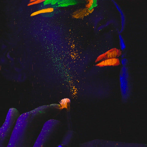 12 Colors Glow In The Dark Under Black Light Face & Body Paint, UV Black  Light